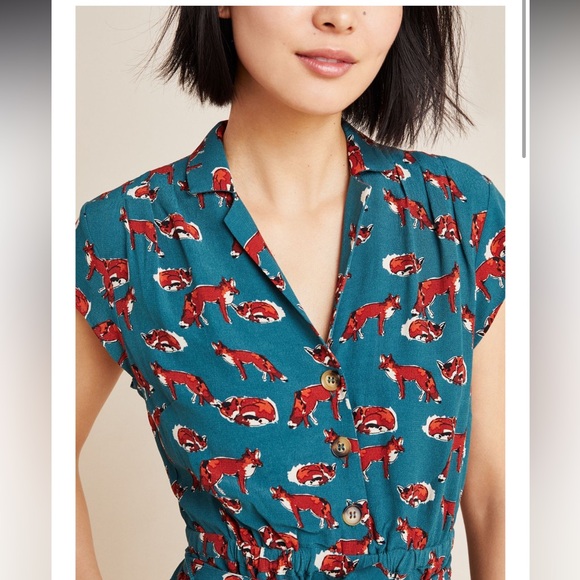 Anthropologie Catherine Fox Print Dress - Picture 3 of 7